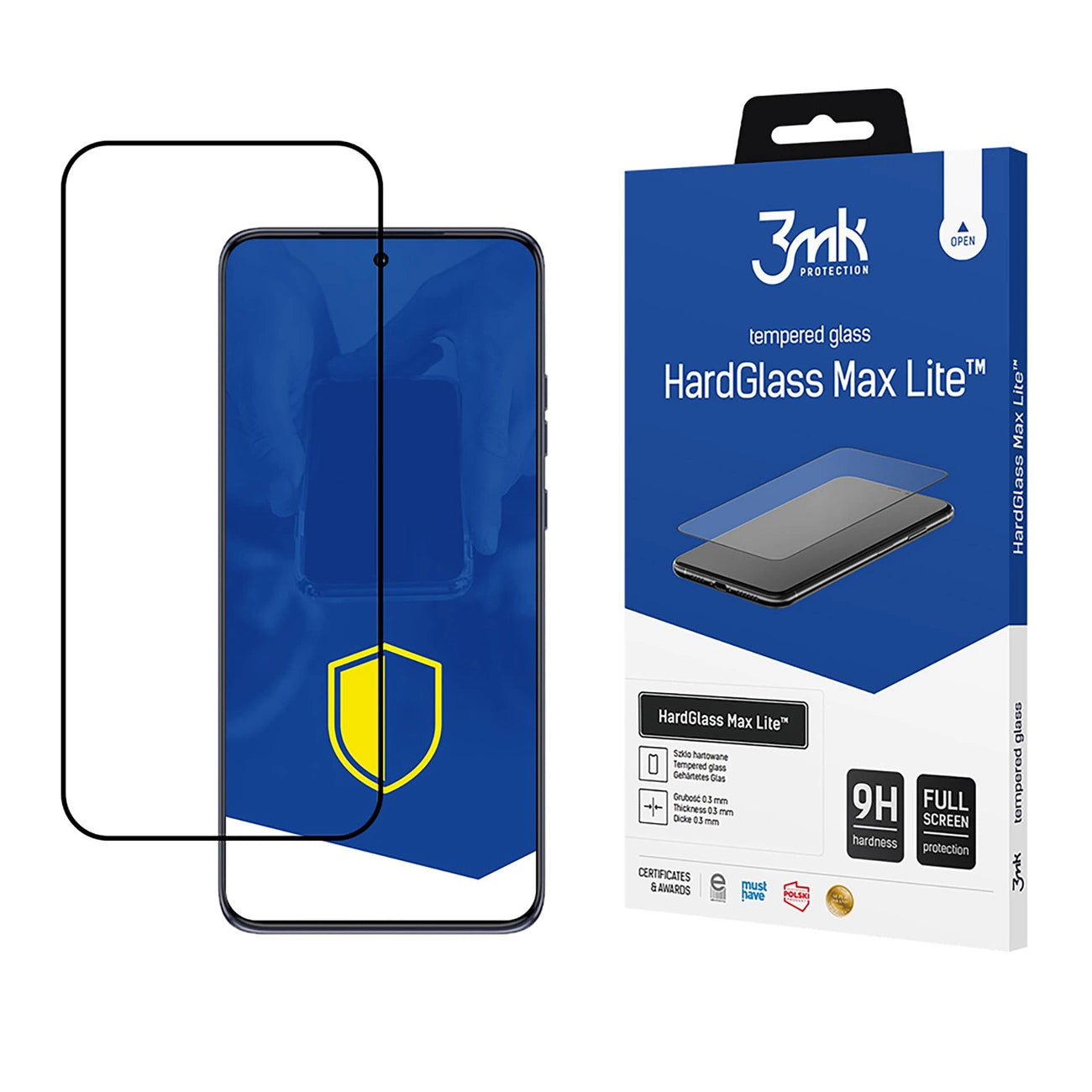 Tempered glass 3mk HardGlass Max Lite Black for Motorola Edge 50 Neo_0