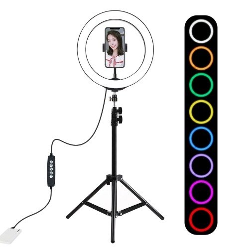 Tripod Mount Puluz 1,1m + 26cm RGBW LED Ring Vlogging  PKT3044_0