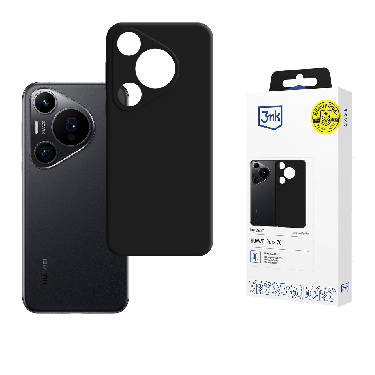 3mk Matt Case for Huawei Pura 70 Pro / 70 Pro+ - black_0