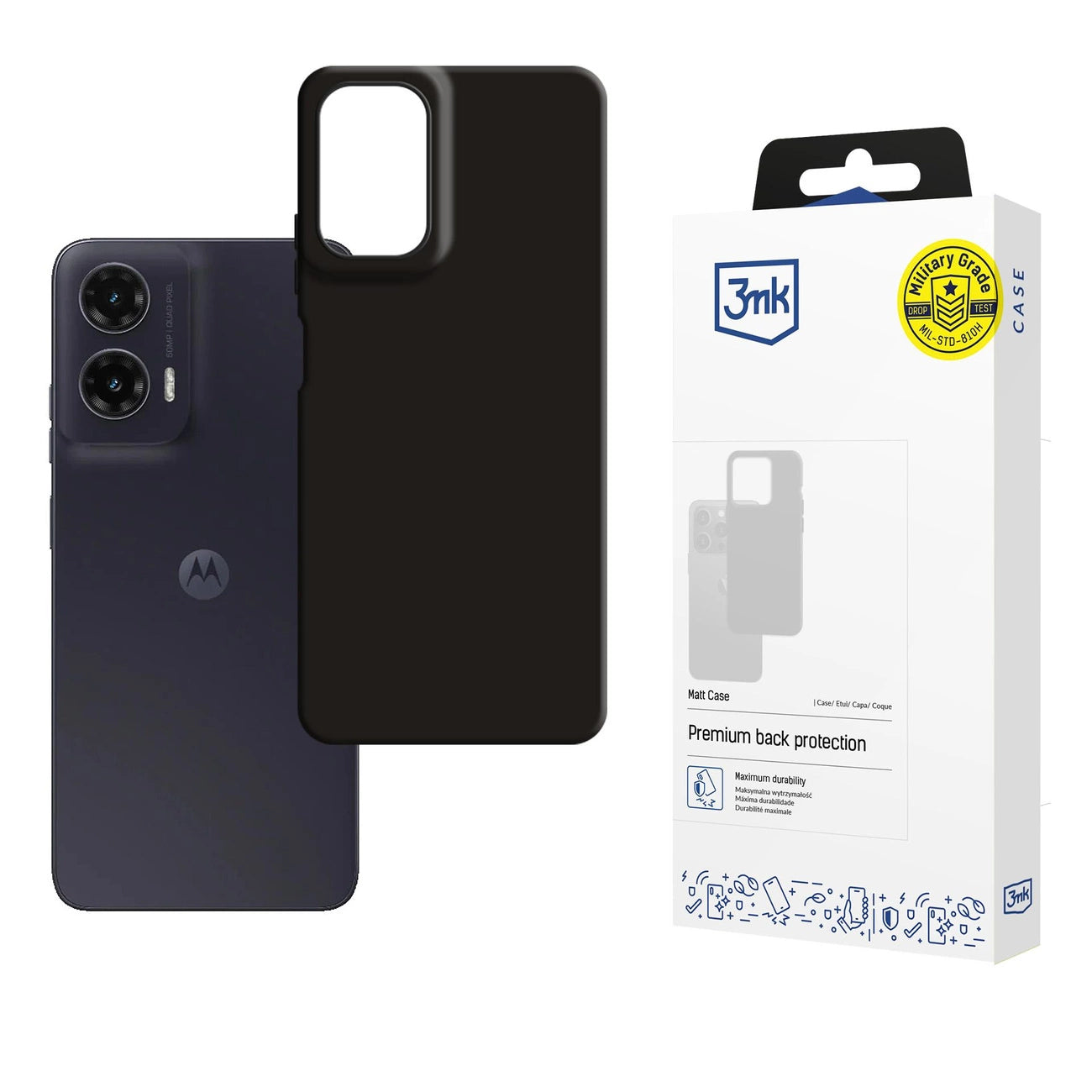 3mk Matt Case for Motorola Moto G35 5G - Black_0