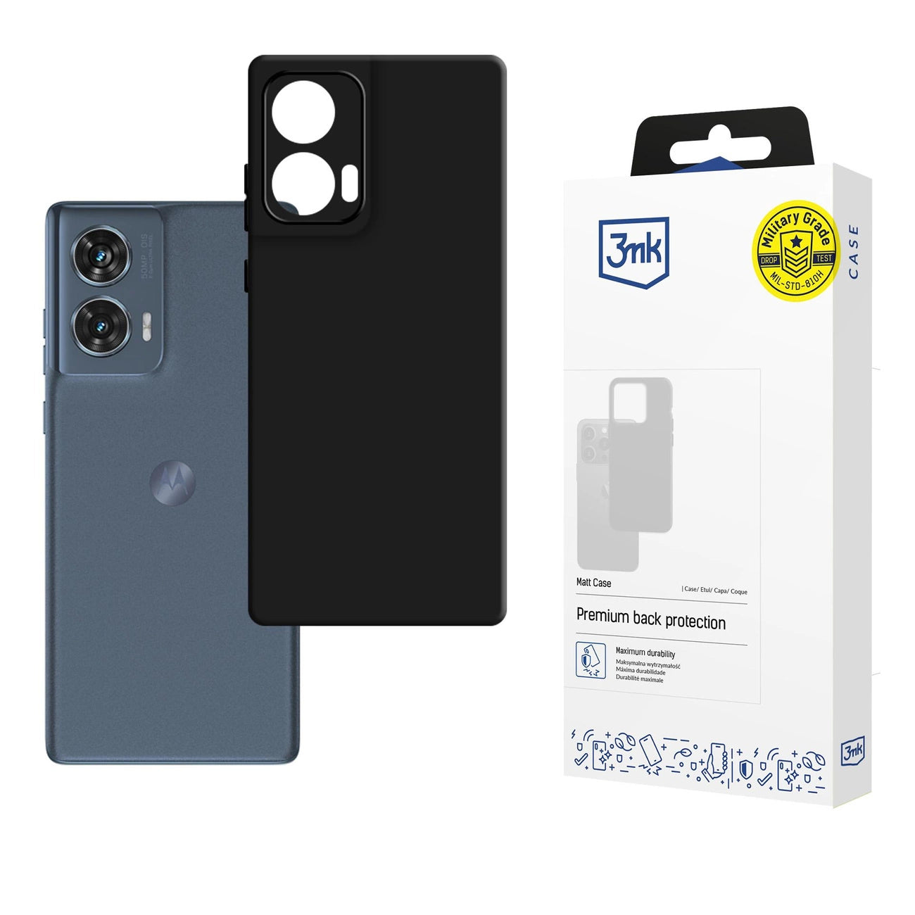 3mk Matt Case for Motorola Moto Edge 50 Fusion - Black_0