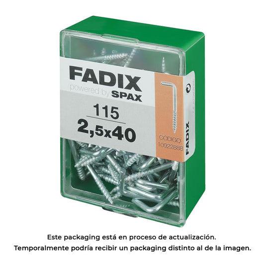Caixa m 115 unid. escÃ¡pula rosca zinc 2,5x40mm fadix_0