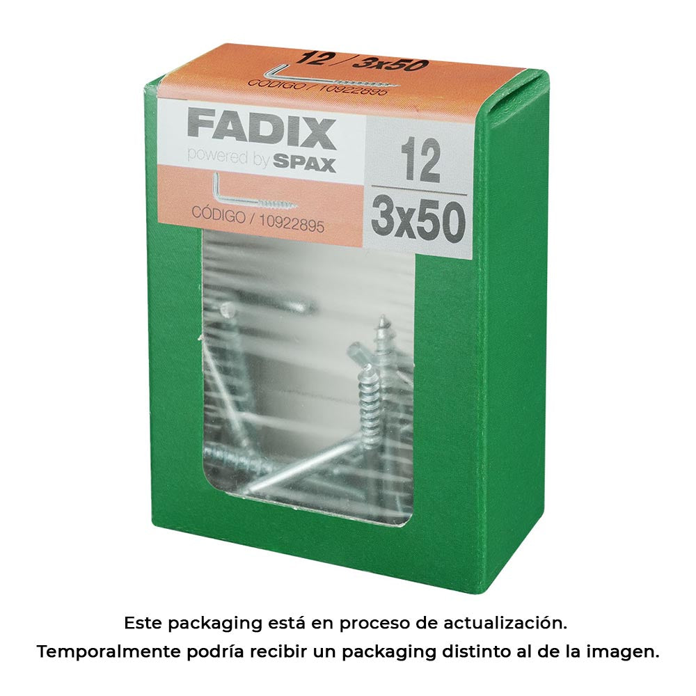 Caixa m 12 unid. escÃ¡pula rosca zinc 3,0x50mm fadix_0