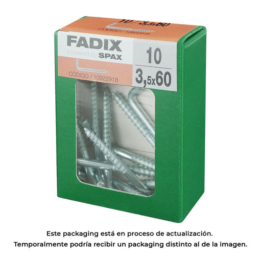 Caixa m 10 unid. escÃ¡pula rosca zinc 3,5x60mm fadix_0
