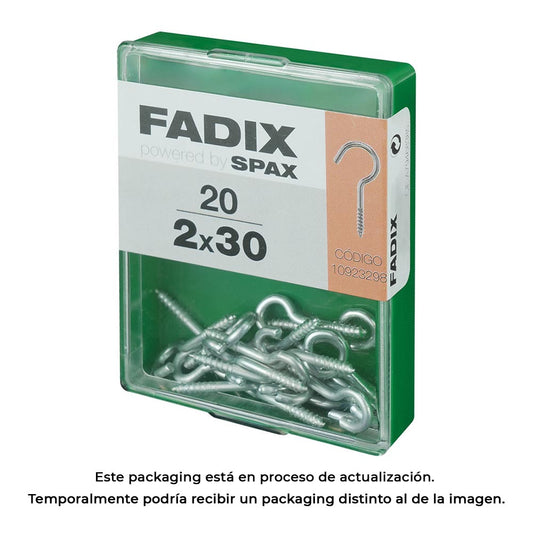Caixa m 20 unid. camarÃ£o aberto zinco 2,0x30mm fadix_0