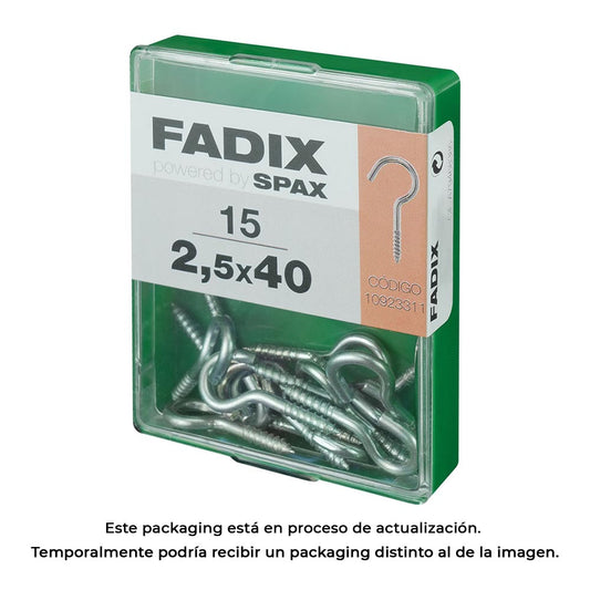 Caixa m 15 unid. camarÃ£o aberto zinco 2,5x40mm fadix_0