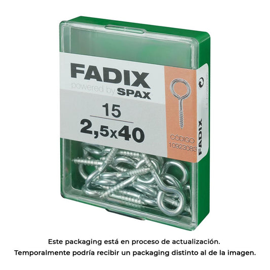 Caixa m 15 unid. camarÃ£o fechado zinco 2,5x40mm fadix_0
