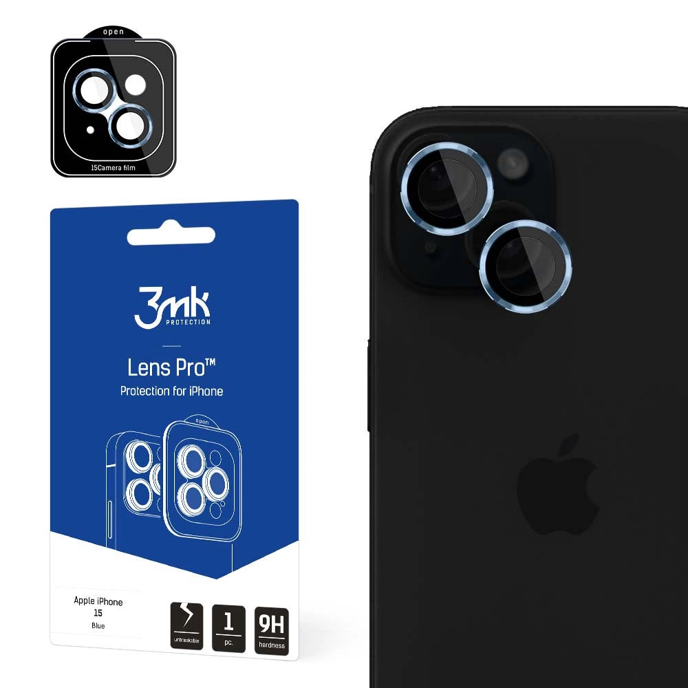 3mk Lens Protection Pro Camera Cover with Blue Frame for iPhone 15_0