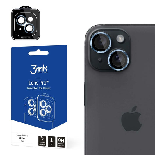 3mk Lens Protection Pro Camera Cover with Blue Frame for iPhone 15 Plus_0