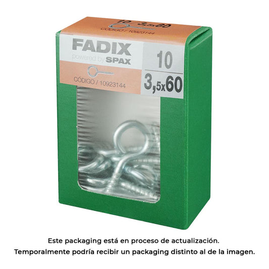Caixa m 10 unid. camarÃ£o fechado zinco 3,5x60mm fadix_0