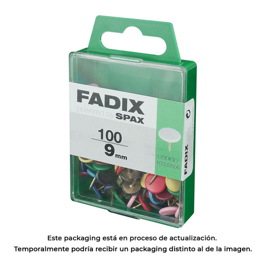 Caixa m 100 unid. pionÃ©s plano sortido 9mm fadix_0