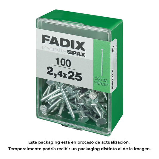 Caixa m 100 unid. prego cp aÃ§o 2,4x25mm fadix_0