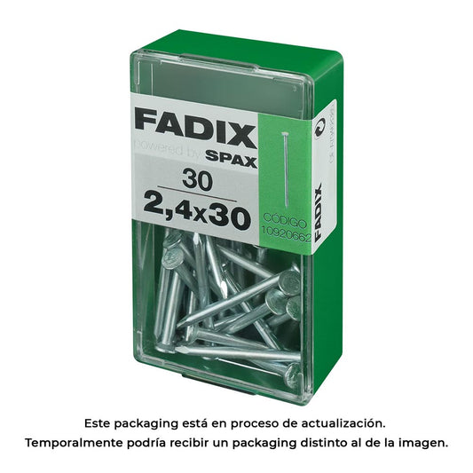 Caixa s 30 unid. prego cp aÃ§o 2,4x30mm fadix_0