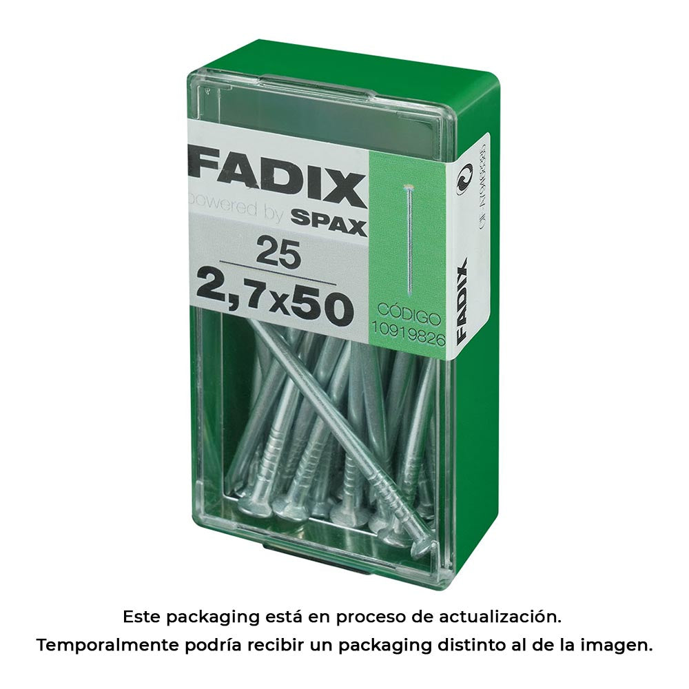 Caixa s 25 unid. prego cp aÃ§o 2,7x50mm fadix_0