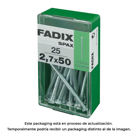 Caixa s 25 unid. prego cp aÃ§o 2,7x50mm fadix_0