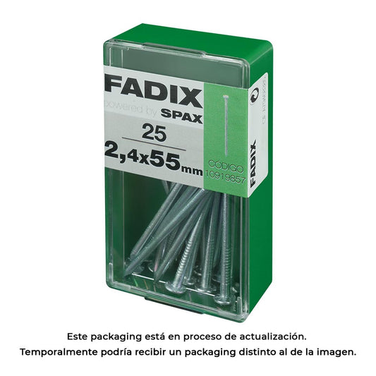 Caixa s 25 unid. prego cp aÃ§o 2,4x55mm fadix_0