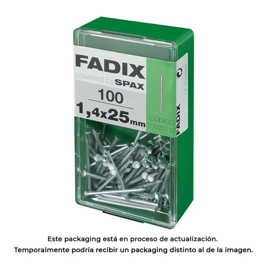 Caixa s 100 unid. prego c. reduzida aÃ§o 1,4x25mm fadix_0