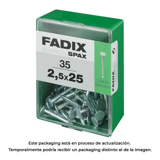 Caixa m 35 unid. prego cp larga aÃ§o 2,5x25mm fadix_0