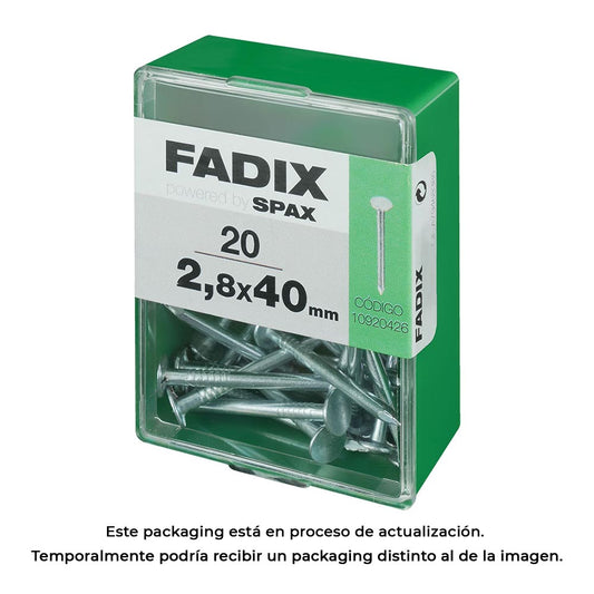 Caixa m 20 unid. prego cp larga aÃ§o 2,8x40mm fadix_0
