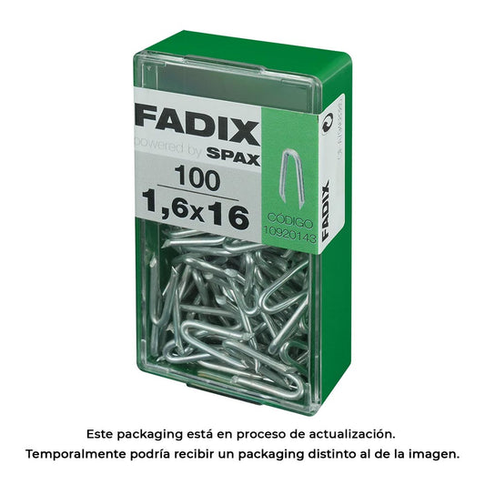 Caixa s 100 unid. grampos zinco 1,6x16mm fadix_0