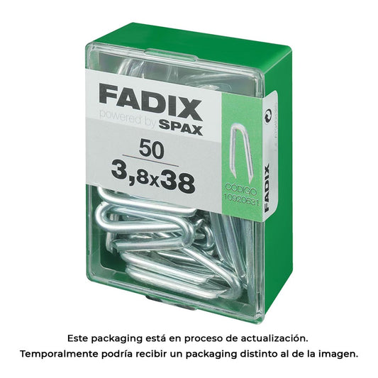 Caixa m 50 unid. grampos zinco 3,8x38mm fadix_0