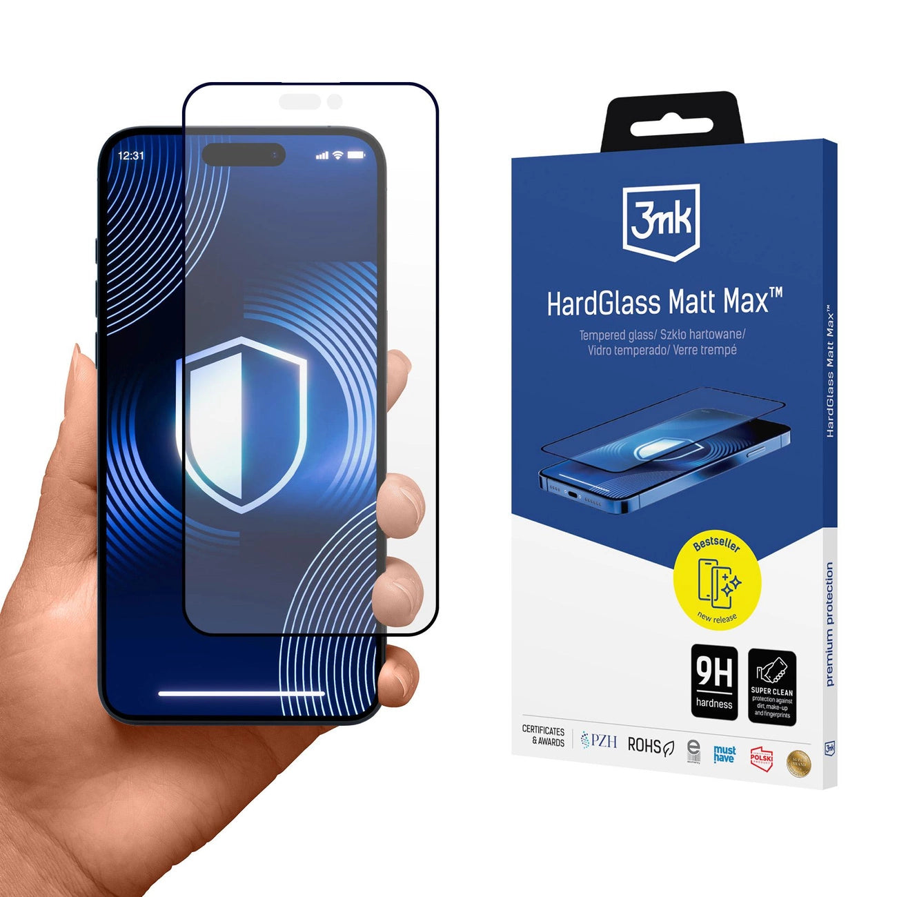 Tempered glass 3mk HardGlass Matt Max for iPhone 16_0