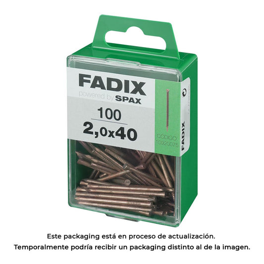 Caixa m 100 unid. prego de aÃ§o para rodapÃ© 2,0x40mm fadix_0