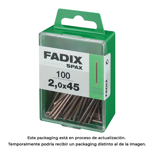 Caixa m 100 unid. prego de aÃ§o para rodapÃ© 2,0x45mm fadix_0