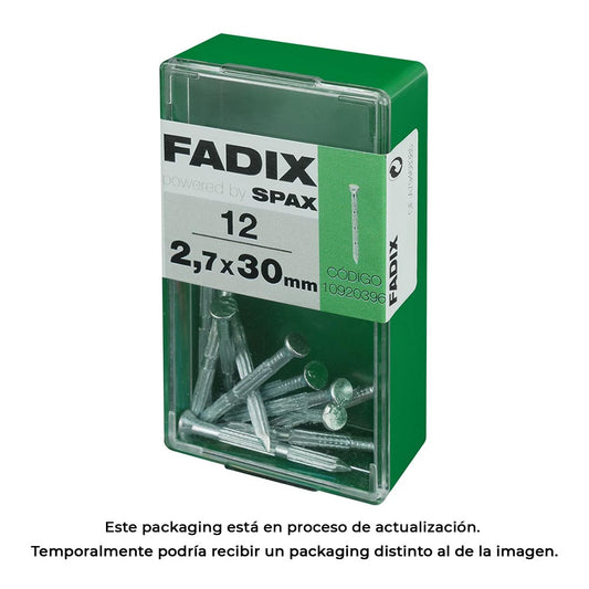 Caixa s 12 unid. prego cp estriado aÃ§o 2,7x30mm fadix_0