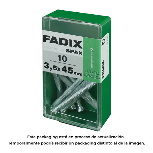 Caixa s 10 unid. prego cp estriado aÃ§o 3,5x45mm fadix_0