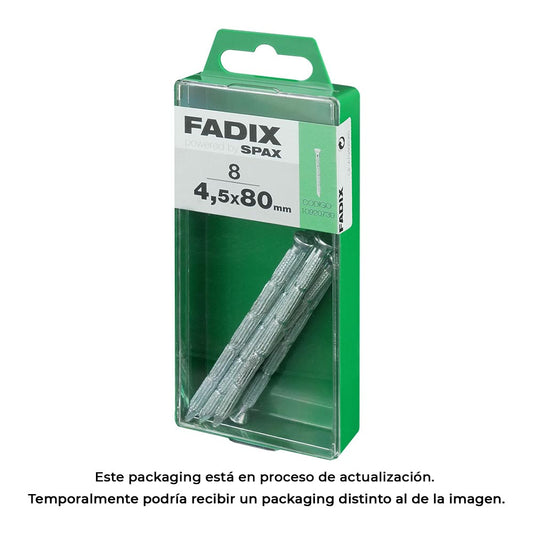 Caixa m 8 unid. prego cp estriado aÃ§o 4,5x80mm fadix_0