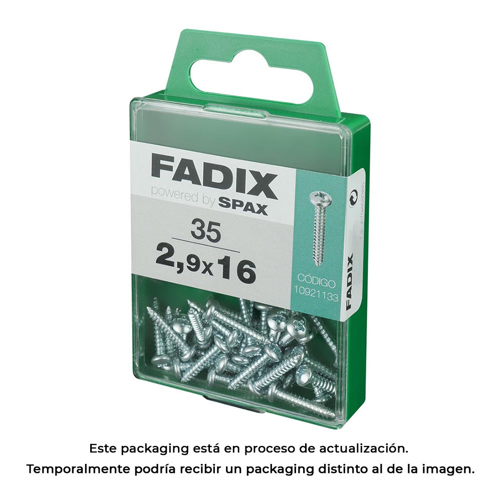 Caixa m 35 unid. parafuso rosca chapa cr zinco 2,9x16mm fadix_0