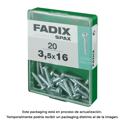 Caixa m 20 unid. parafuso rosca chapa cr zinco 3,5x16mm fadix_0