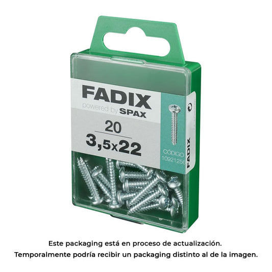 Caixa m 20 unid. parafuso rosca chapa cr zinco 3,5x22mm fadix_0
