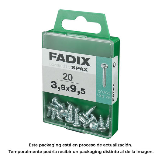 Caixa m 20 unid. parafuso rosca chapa cr zinco 3,9x9,5mm fadix_0