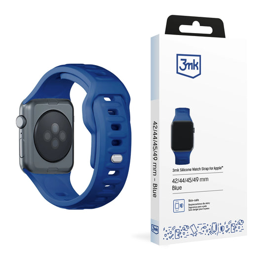 3mk Silicone Watch Strap for Apple Watch 42 / 44 / 45 / 49 mm - blue_0