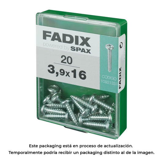Caixa m 20 unid. parafuso rosca chapa cr zinco 3,9x16mm fadix_0