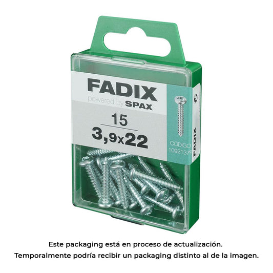 Caixa m 15 unid. parafuso rosca chapa cr zinco 3,9x22mm fadix_0
