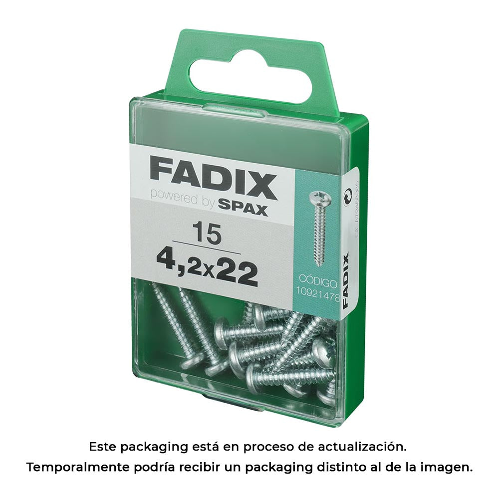 Caixa m 15 unid. parafuso rosca chapa cr zinco 4,2x22mm fadix_0