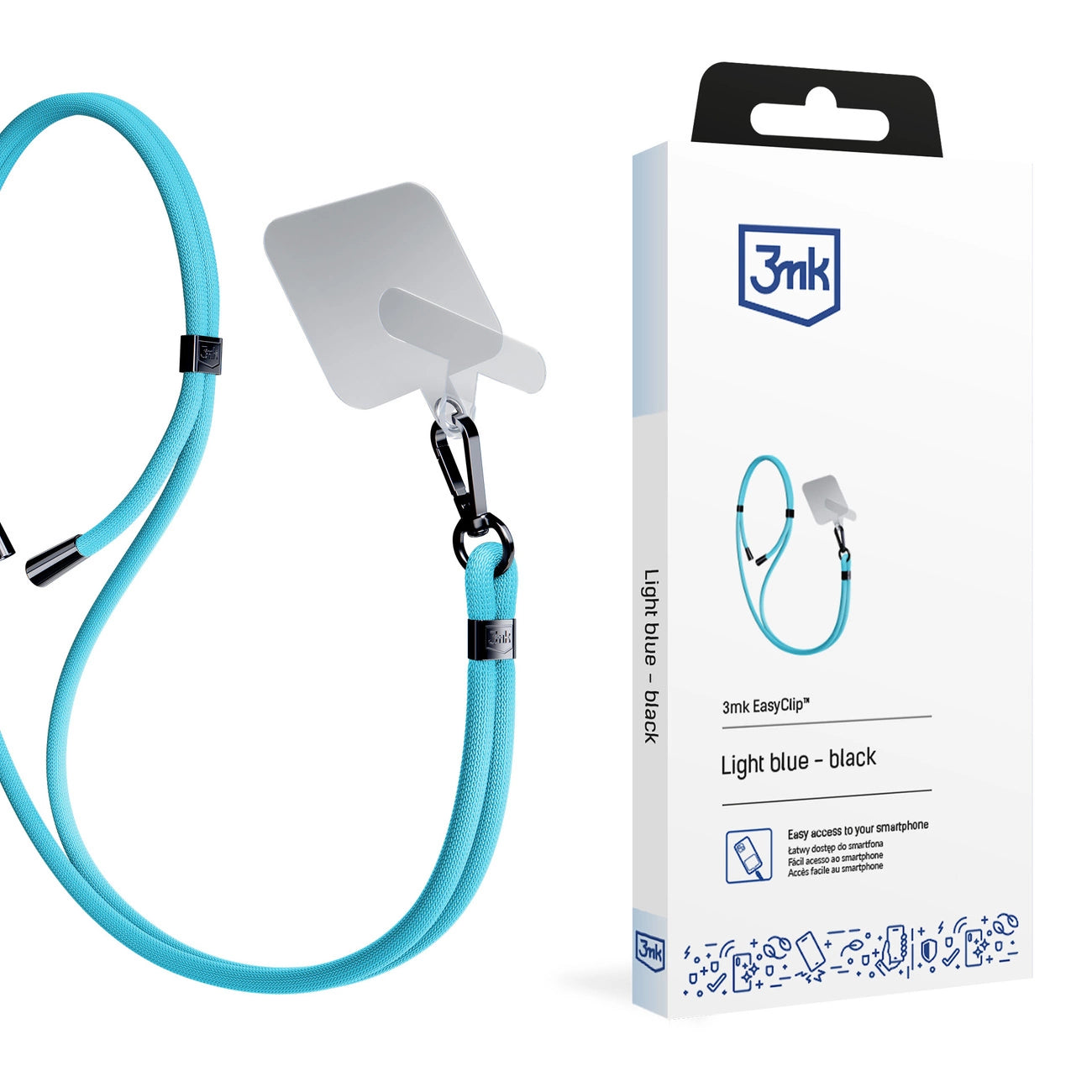 Smartphone Lanyard 3mk EasyClip - Blue_0