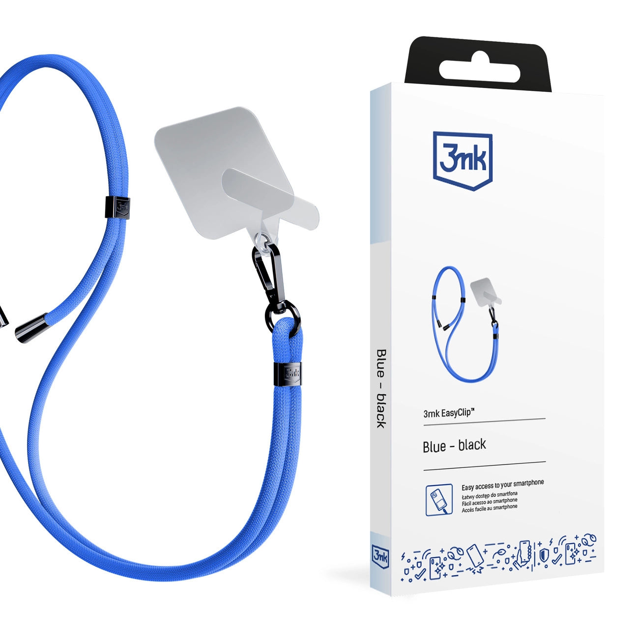 Smartphone Lanyard 3mk EasyClip - Blue_0