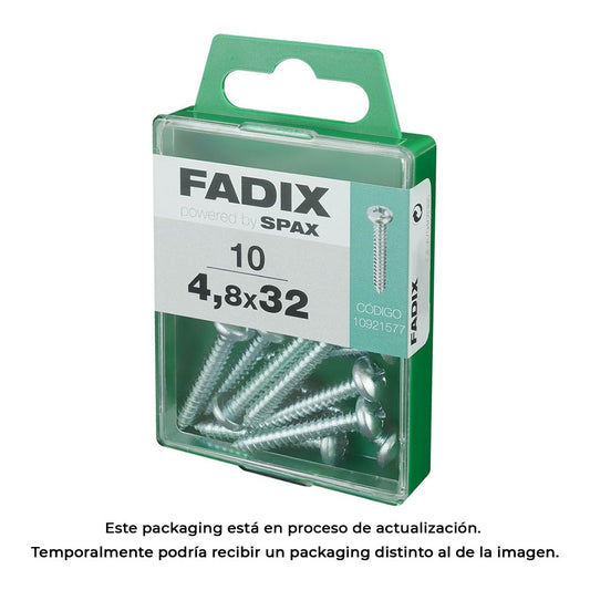 Caixa m 10 unid. parafuso rosca chapa cr zinco 4,8x32mm fadix_0