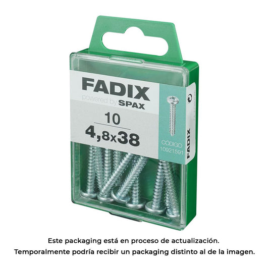 Caixa m 10 unid. parafuso rosca chapa cr zinco 4,8x38mm fadix_0