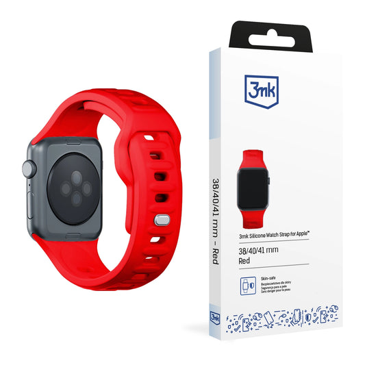 3mk Silicone Watch Strap for Apple Watch 38 / 40 / 41 mm - red_0