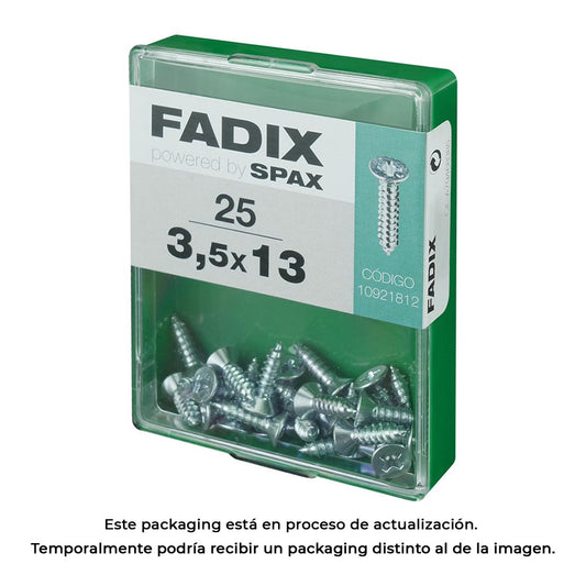 Caixa m 25 unid. parafuso rosca chapa cr zinco 3,5x13mm fadix_0