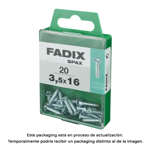 Caixa m 20 unid. parafuso rosca chapa cr zinco 3,5x16mm fadix_0