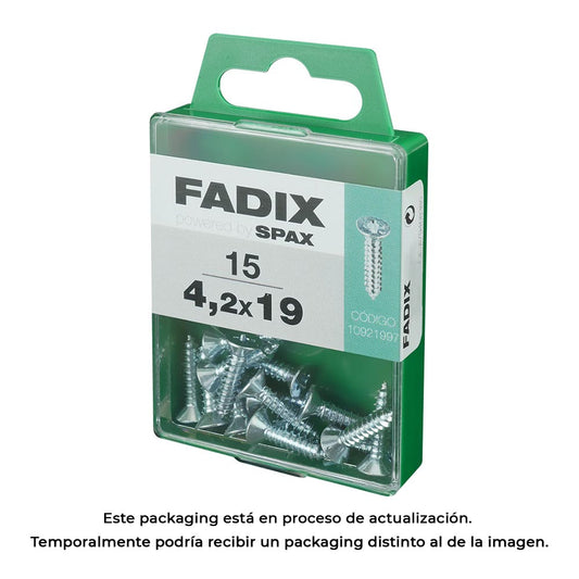 Caixa m 15 unid. parafuso rosca chapa cr zinco 4,2x19mm fadix_0