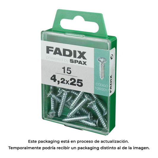 Caixa m 15 unid. parafuso rosca chapa cr zinco 4,2x25mm fadix_0