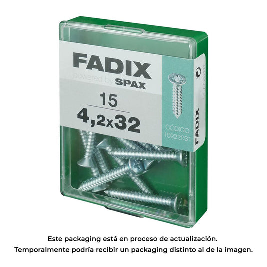 Caixa m 15 unid. parafuso rosca chapa cr zinco 4,2x32mm fadix_0