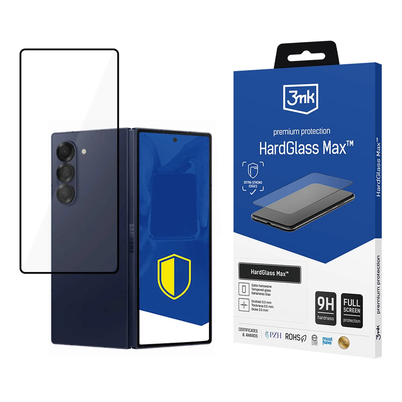 Tempered glass 3mk HardGlass Max Black for Samsung Galaxy Z Fold 6 (front)_0